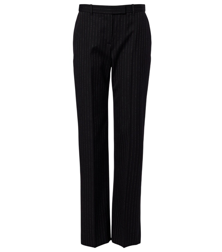 Photo: McQueen Pinstripe wool straight pants
