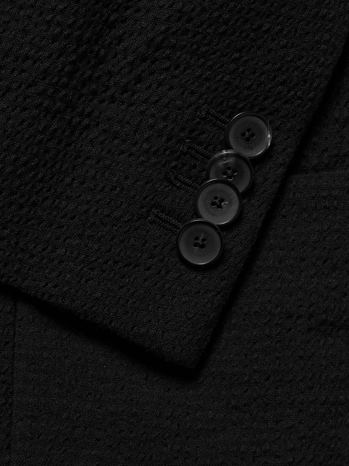 Mr P. - Wool-Blend Seersucker Blazer - Black