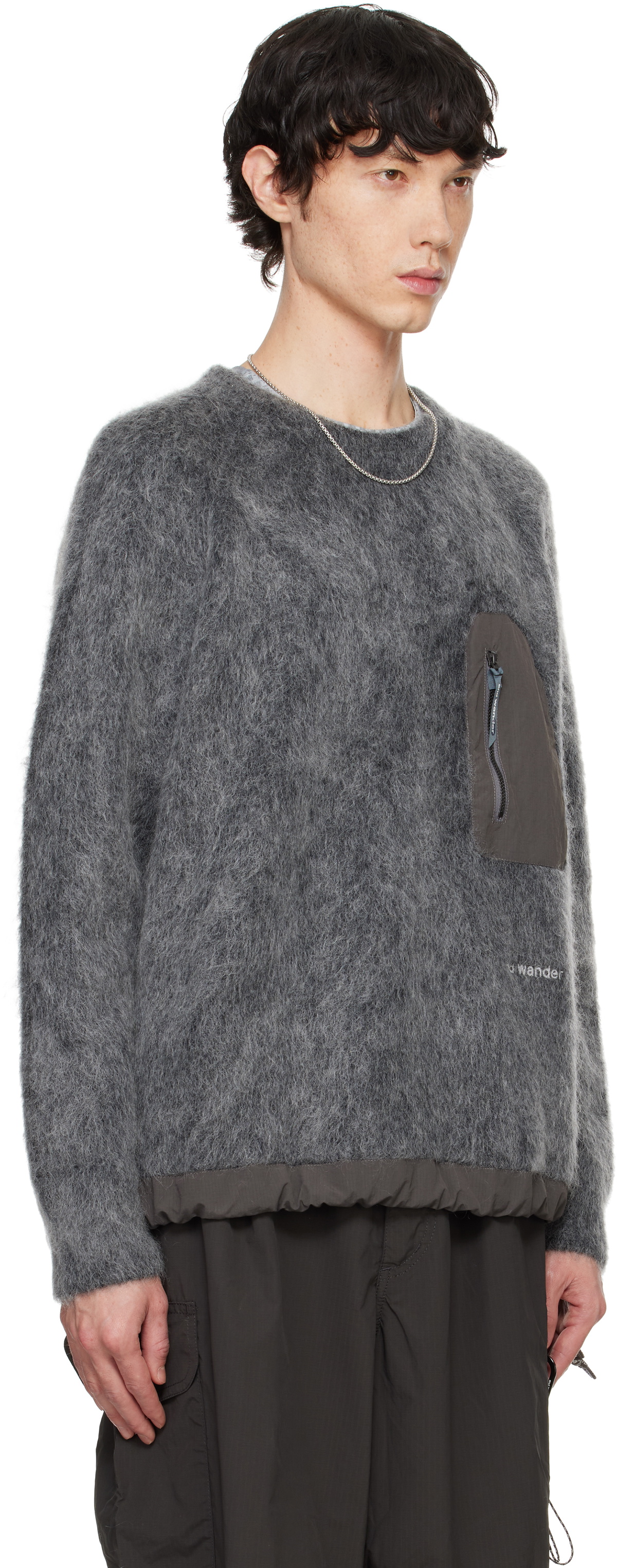 and wander Gray Mohair Wool Sweater and Wander