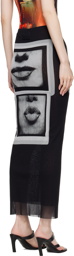 Jean Paul Gaultier Black 'The Eyes And Lips' Maxi Skirt