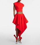 Alaïa Belted cotton gabardine crop top