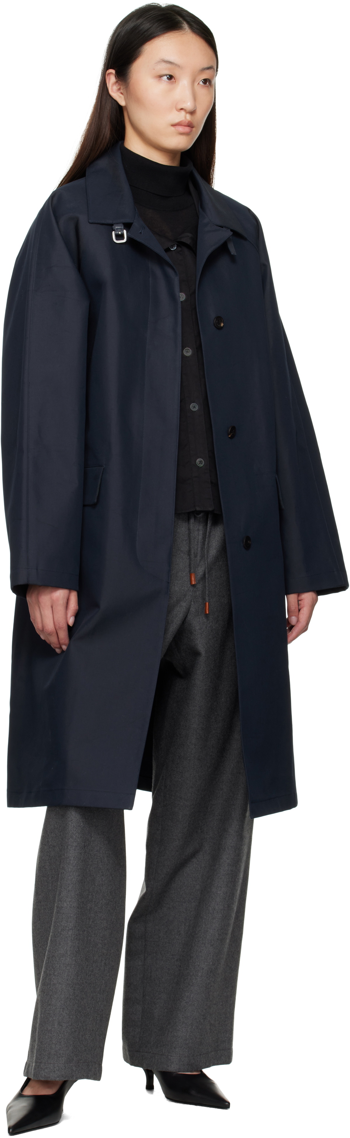 LE17SEPTEMBRE Navy Mac Trench Coat