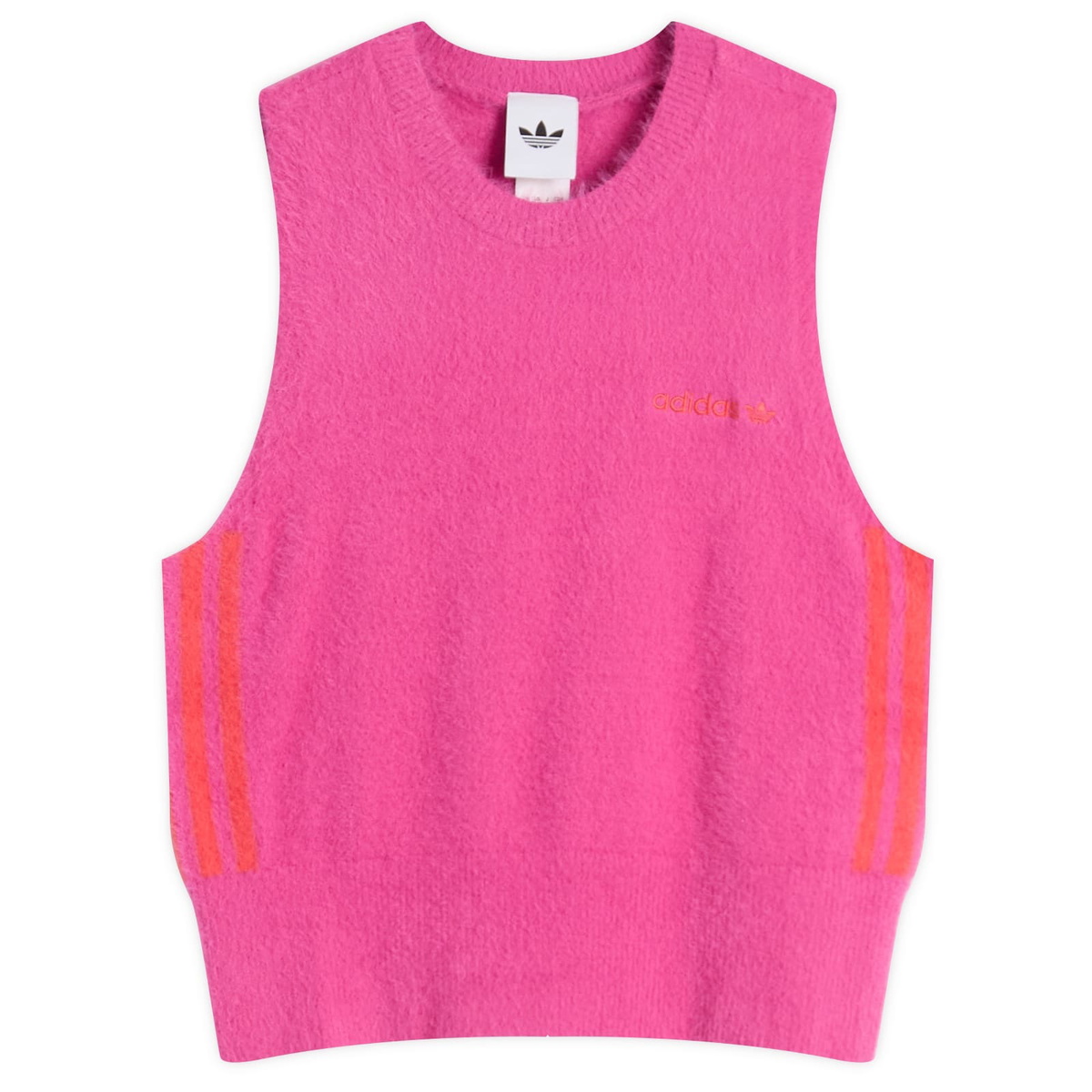 Adidas Women's Fluffy Knitted Vest in Semi Lucid Fuchsia