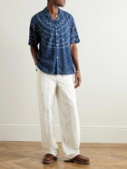 Kardo - Ronen Convertible-Collar Garment-Dyed Cotton Shirt - Blue