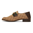 Gucci Beige and Brown GG Bonny Loafers