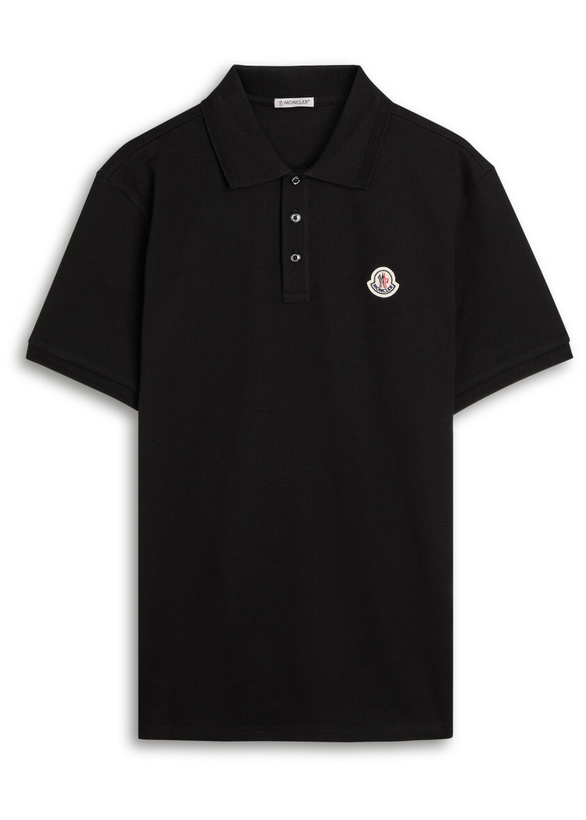 Photo: Moncler Logo-appliquéd Piqué Cotton Polo Shirt Black