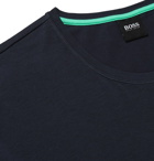 Hugo Boss - Slim-Fit Logo-Embroidered Stretch Cotton-Jersey T-Shirt - Blue