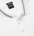 Hugo Boss - Contrast-Tipped Cotton-Jersey Polo Shirt - White