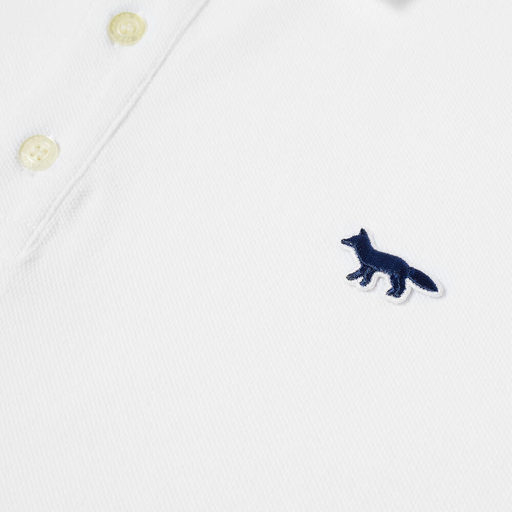 Maison Kitsuné Men's Navy Fox Patch Classic Polo Shirt in White