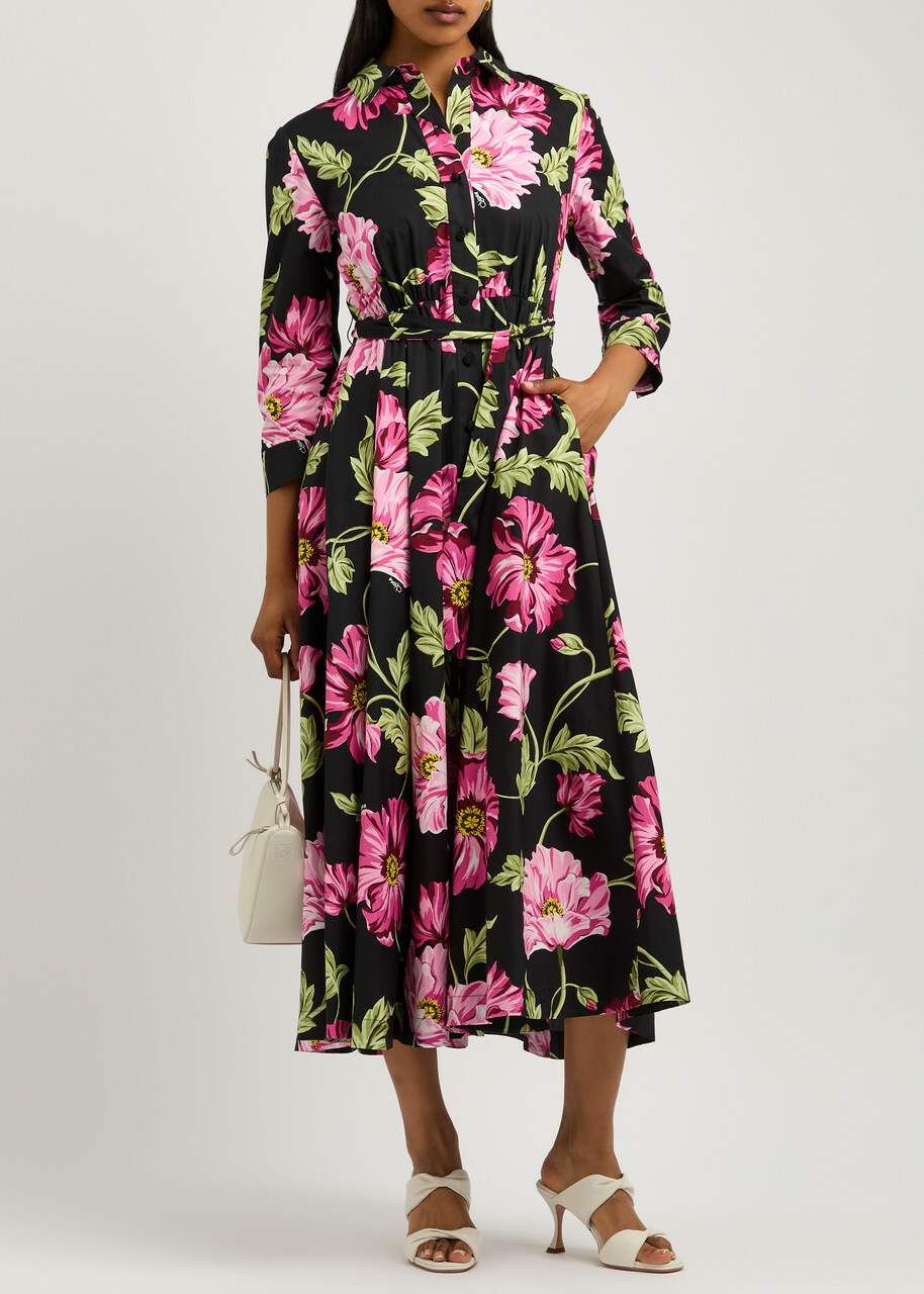 Diane Von Furstenberg Blaine Floral-print Stretch-cotton Shirt Dress Multicoloured