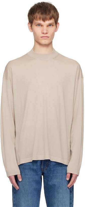 Photo: The Row Taupe Delsie Turtleneck