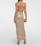 Dodo Bar Or Sequined gathered midi skirt