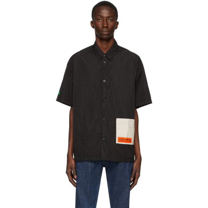 Photo: Heron Preston Black Textured Nylon Shirt