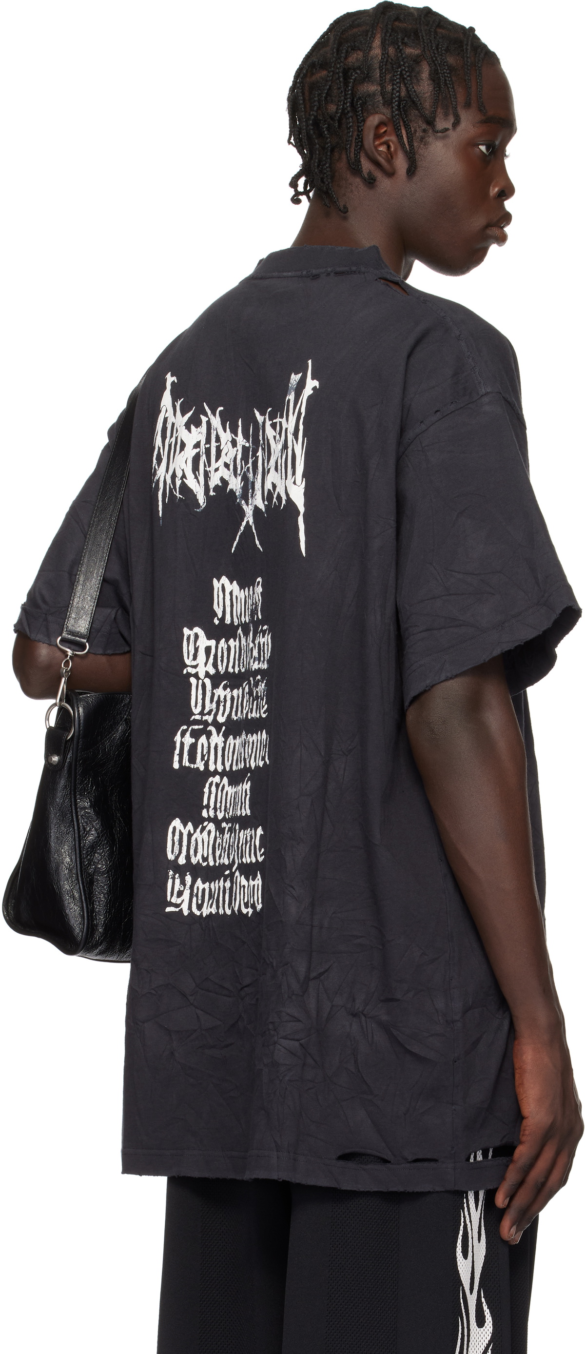【BALENCIAGA】Logo Oversized T-Shirt Balenciaga Black Metal Logo Oversized T-shirt Balenciaga