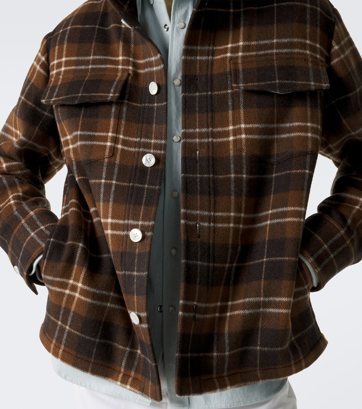 Umit Benan St. Moritz plaid cashmere overshirt