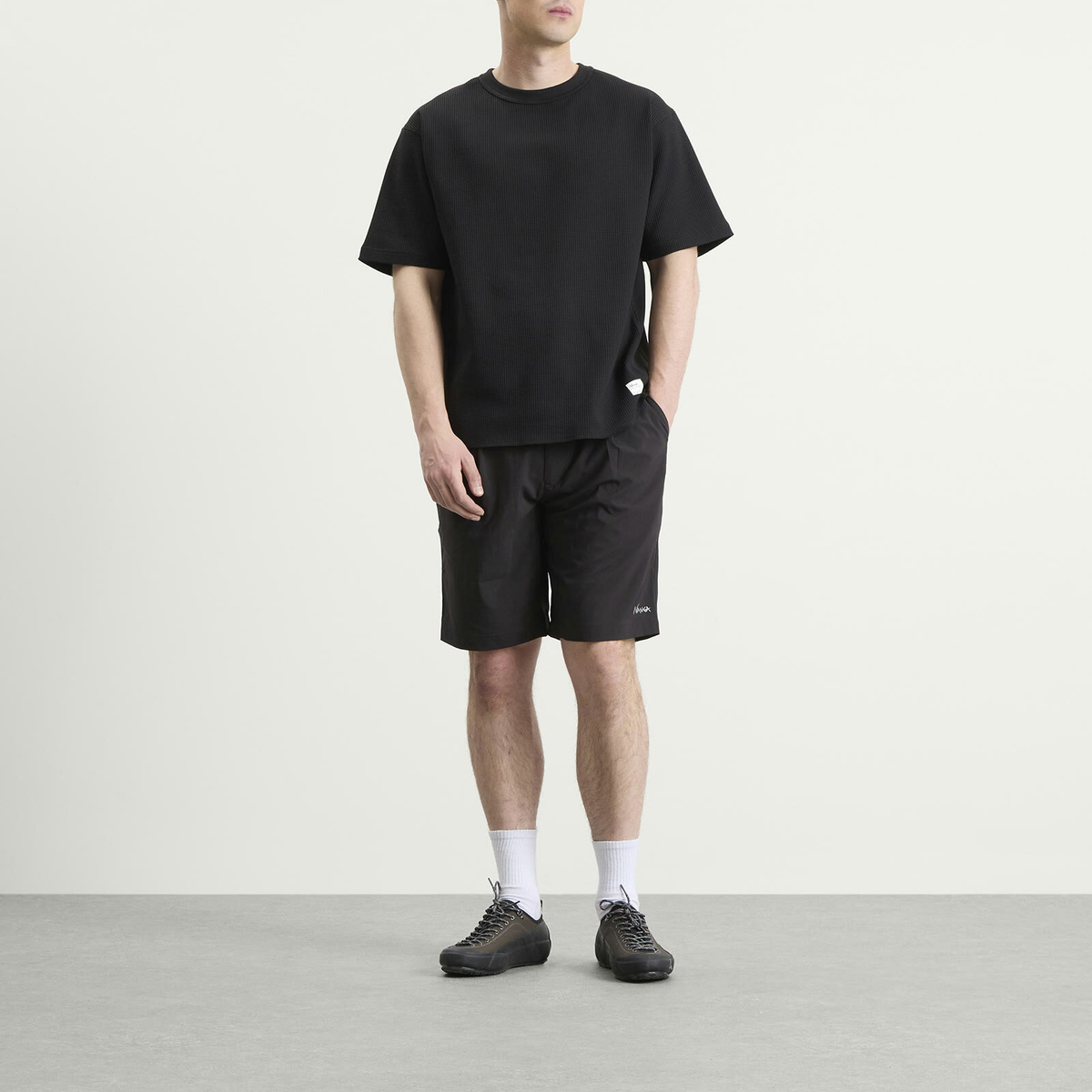 NANGA Men's Airflex® Waffle T-Shirt in Black