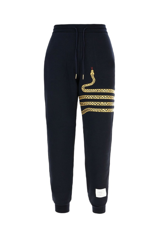 Photo: Thom Browne Midnight Blue Cotton Joggers