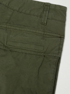 Stone Island - Straight-Leg Logo-Appliquéd Cotton-Blend Twill Cargo Trousers - Green