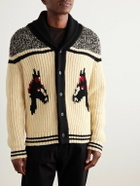 Guest In Residence - Rodeo Shawl-Collar Intarsia-Knit Wool and Cashmere-Blend Cardigan - Yellow