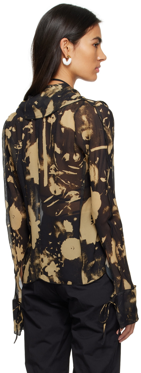ioannes Black & Brown Ruffle Shirt