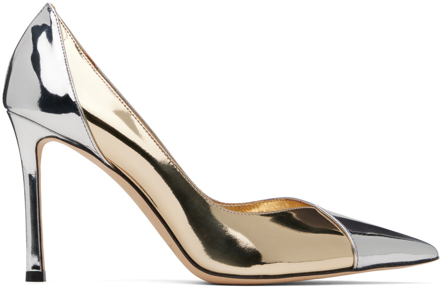Jimmy Choo - Azie 85 Metallic Leather Sandals Gold 38 | www