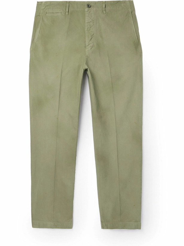 Photo: Visvim - Field Straight-Leg Garment-Dyed Cotton-Twill Trousers - Green