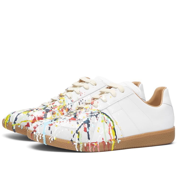 Photo: Maison Margiela Men's Painter Replica Sneakers in White/Multi