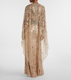 Jenny Packham Honey Dew caped embellished gown