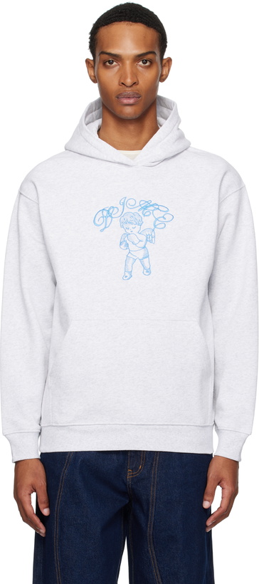 Photo: Dime Gray Embroidered Fighter Hoodie