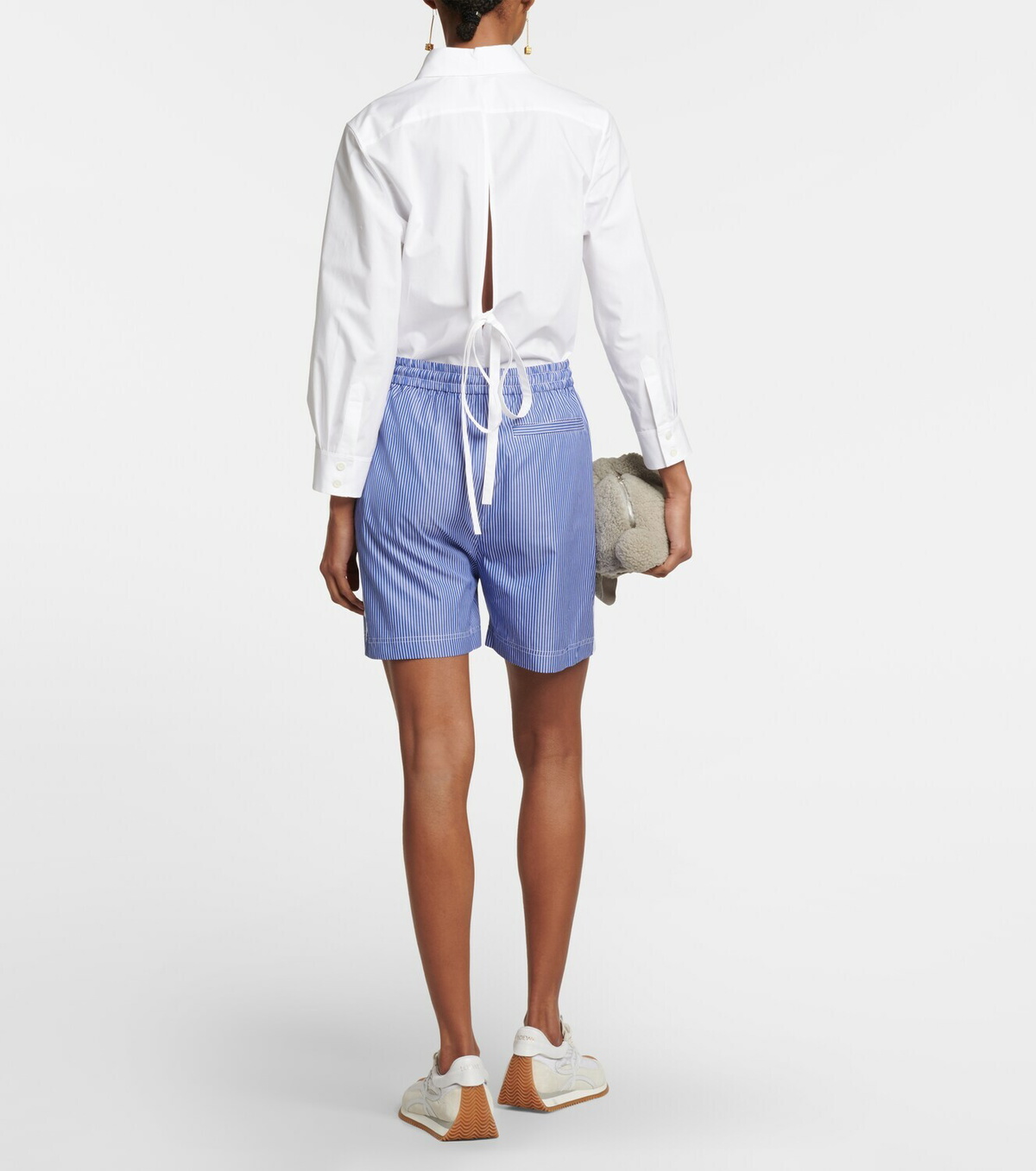 Loewe - Striped high-rise cotton shorts Loewe