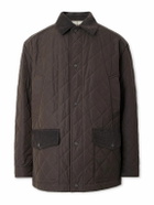 Purdey - Winchester Corduroy and Knit-Trimmed Quilted Padded Shell Jacket - Brown