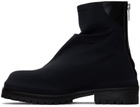 424 Black Pleated Marathon Boots