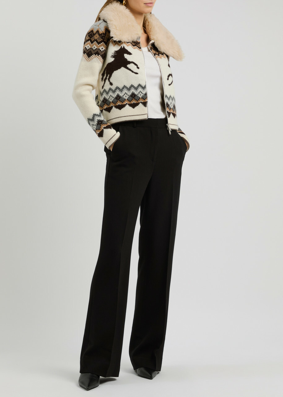 Stella Mccartney Fair Isle Intarsia Wool Cardigan Multicoloured 1