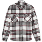 Portuguese Flannel Men's Frosk Check 2 Pocket Overshirt in White/Black/Red