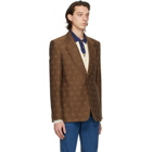 Gucci Brown Diagonal GG Blazer