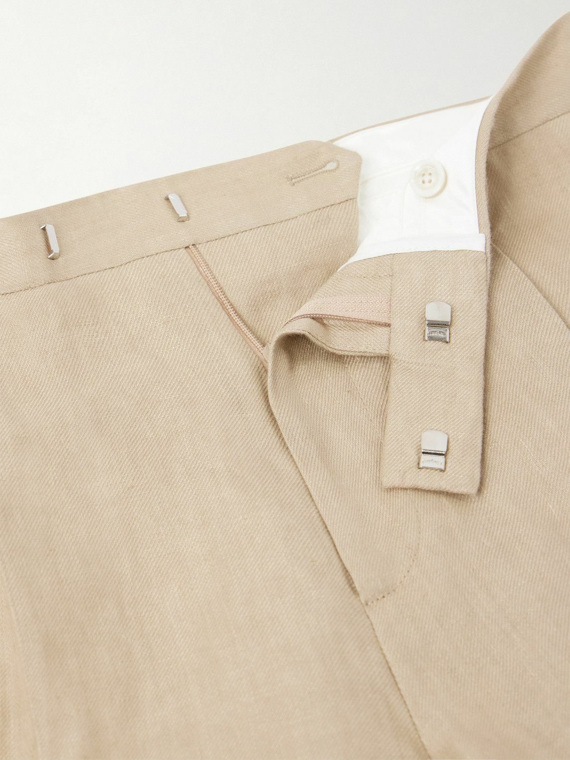 Lardini - Straight-Leg Pleated Twill Shorts - Neutrals