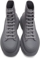 Alexander McQueen Grey Tread Slick High Sneakers