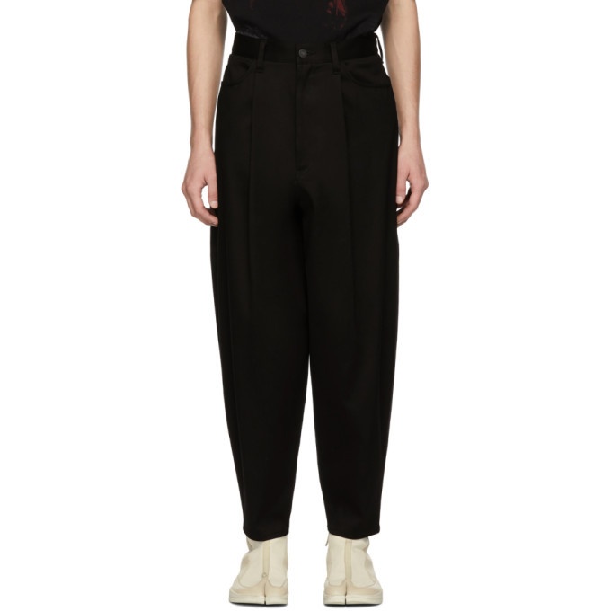 Photo: Lad Musician Black 1 Tuck Tapered Wide Pants