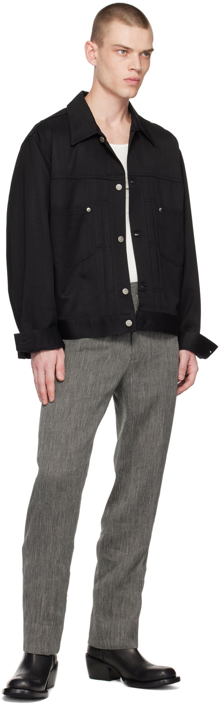 The Letters Black Work Tuck Jacket