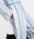 Givenchy 4G striped cotton and linen wide-leg pants