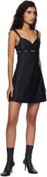 AMIRI Black & Navy MA Quad Minidress
