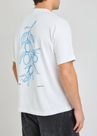 Percival Olive Branch Logo Cotton T-shirt White