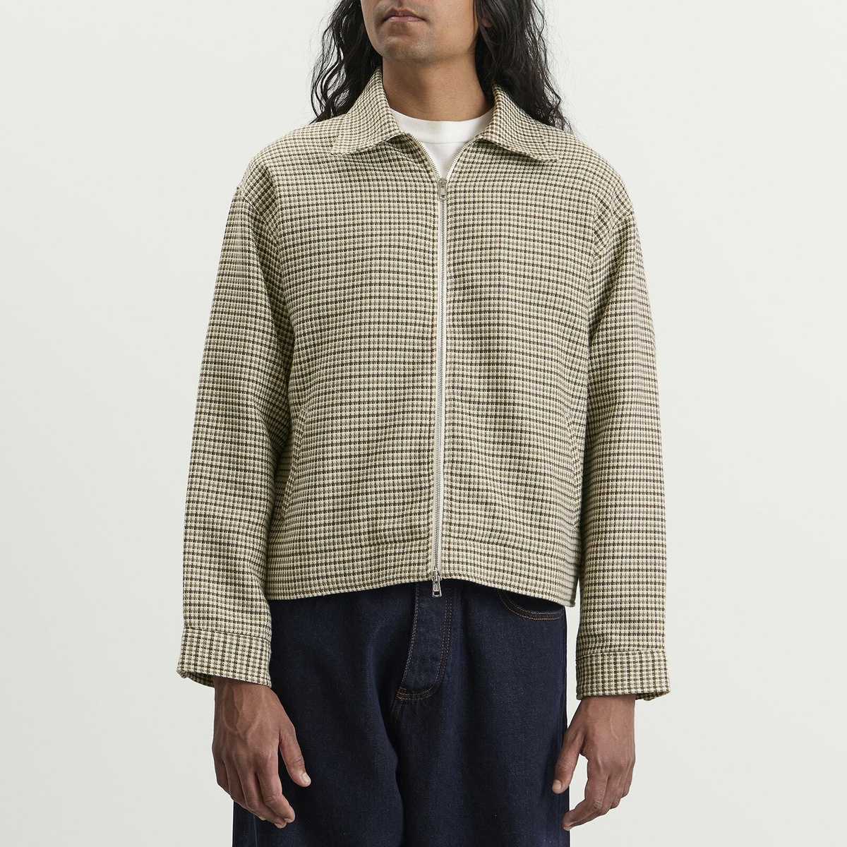 END. x Ronning Men's Casual Jacket in Dogtooth Green