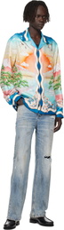 Casablanca Multicolor 'Tennis Club' Long Sleeve Silk Shirt