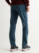 Loro Piana - Tapered Pleated Stretch Cotton-Twill Trousers - Blue