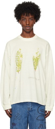 Small Talk Studio SSENSE Exclusive White Hand Drawn Leaf Graphic T-shirt