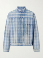 A.PRESSE - Checked Denim Jacket - Blue