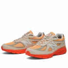 New Balance 990v4 Sneaker in Moonbeam/Tangerine Heat