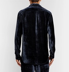 Sies Marjan - Sander Silk and Cotton-Blend Velvet-Corduroy Shirt - Men - Charcoal