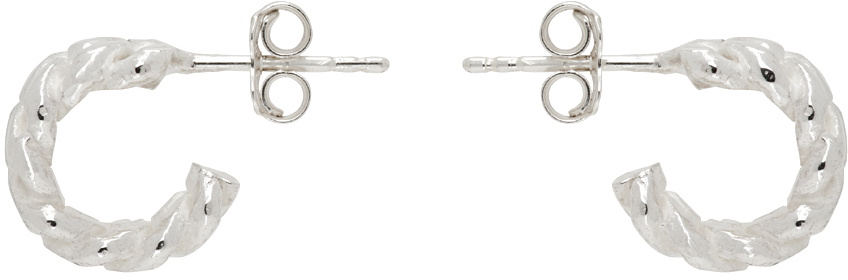 Pearls Before Swine Silver Curb Chain Hoop Earrings